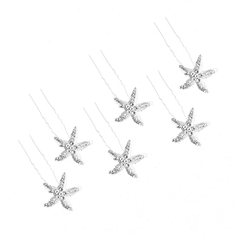 Amazon Frcolor ヘアピン Uピン 星型 ウェディング 結婚式 髪飾り ヘアアクセサリー ブライダル ヘッドドレス 6本入 シルバー Frcolor ヘアピン 通販