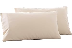 JUNN SHENN Microfiber Queen Bed Pillowcases 2 Pack, Super Soft Bed Pillow Covers Envelope Closure, Wrinkle, Fade and Stain Resistant, 20x30, Light Beige