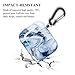 Airpods Case - LitoDream Cute Marble Apple Airpods Accessories Protective Hard Case Cover Portable & Shockproof Women Girls Men with Keychain for Airpods 2/1 Charging Case (Blue Marble)