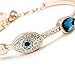 LUREME Rose Gold Swarovski Elements Crystals Evil Eye Bangle Bracelet for Women Girls(bl003052)