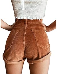 Pantalones cortos de verano para dama, de talle alto, informales, cómodos