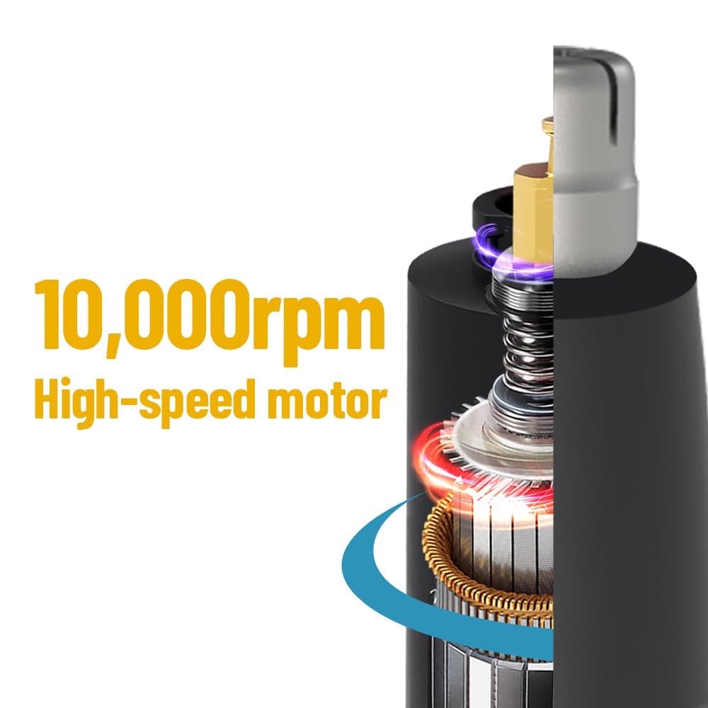 Gorilla Technique Nose Ear Hair Trimmer for Men, Rechargeable 2-in-1 Trimmer for Nose Ear Eyebrow Hair Removal, No Pull No Snag Grooming with High-Speed 10,000rpm Motor, 2 Heads
