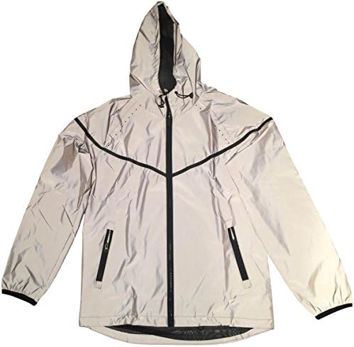 BrightLuz High Visibility Super Reflective Hooded Cycling Running Jacket (X-Large)