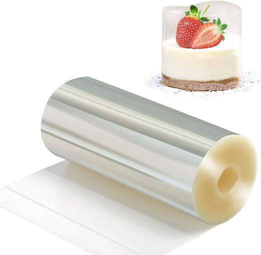 Cake Collars 4.7 x 394inch - Picowe Clear Acetate Strips, Transparent Acetate Roll, Mousse Cake Collar for Chocolate Mousse Baking, Cake Decorating