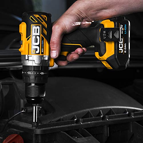 JCB Tools 20V, 2-Piece Power Tool Set Brushless Combi Drill