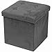 Sorbus Storage Ottoman Bench – Collapsible/Folding Bench Chest with Cover – Perfect Toy and Shoe Chest, Hope Chest, Pouffe Ottoman, Seat, Foot Rest, – Contemporary Faux Suede (Gray)