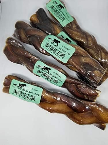 Bullysticks Organic 6" FREE RANGE THICK BRAIDED BULLY STICKS (4 PACK)