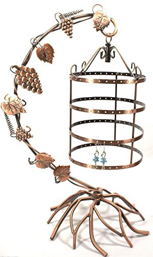 Bejeweled Display Antique Birdcage Jewelry Tree Earring Holder Necklace Organizer Display in 2 Colors (Copper) - Thumbnail 2