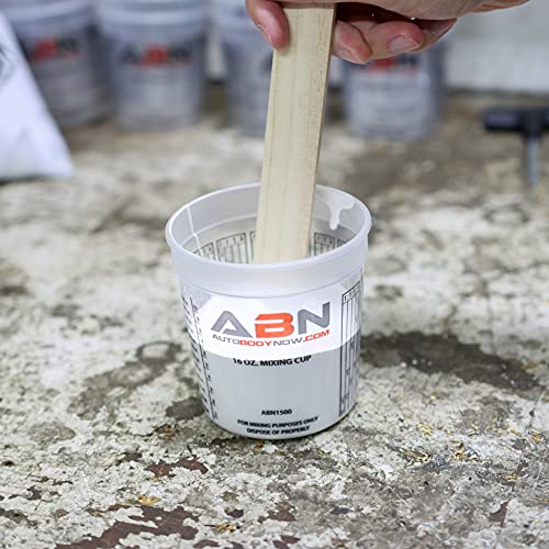 ABN Clear Plastic Mixing Cup 12Pack 16oz Ounce / 473mL Milliliter Container with Ratios for