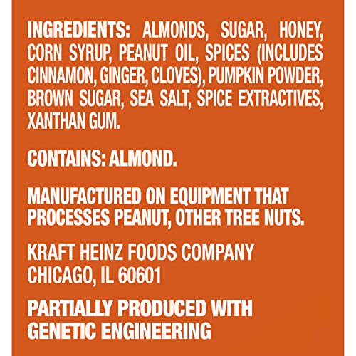 PLANTERS FALL EDITION PUMPKIN SPICE ALMONDS, PUMPKIN SPICE SNACKS, COOKING & BAKING NUTS & SEEDS, FLAVORED ALMONDS, SEASONAL NUTS, FALL PARTY SNACKS, PLANT-BASED PROTEIN, 15.25 OZ CANISTER