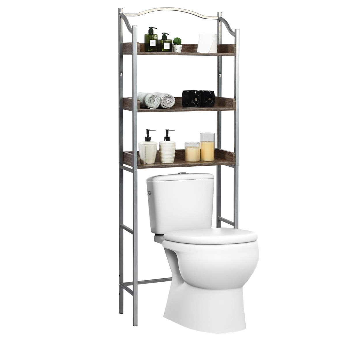 Buy Giantex OverTheToilet Spacesaver 3Tier W/Adjustable Shelves and