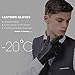 FLY HAWK Mens Winter Touchscreen Leather Gloves, Texting Driving Gloves with soft nap cuffs for Men …