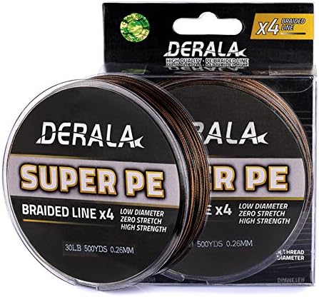DERALA Improved SuperPower Multifilament Braided Fishing Line Incredible Abrasion Resistant 4 Strands PE Braided Lines