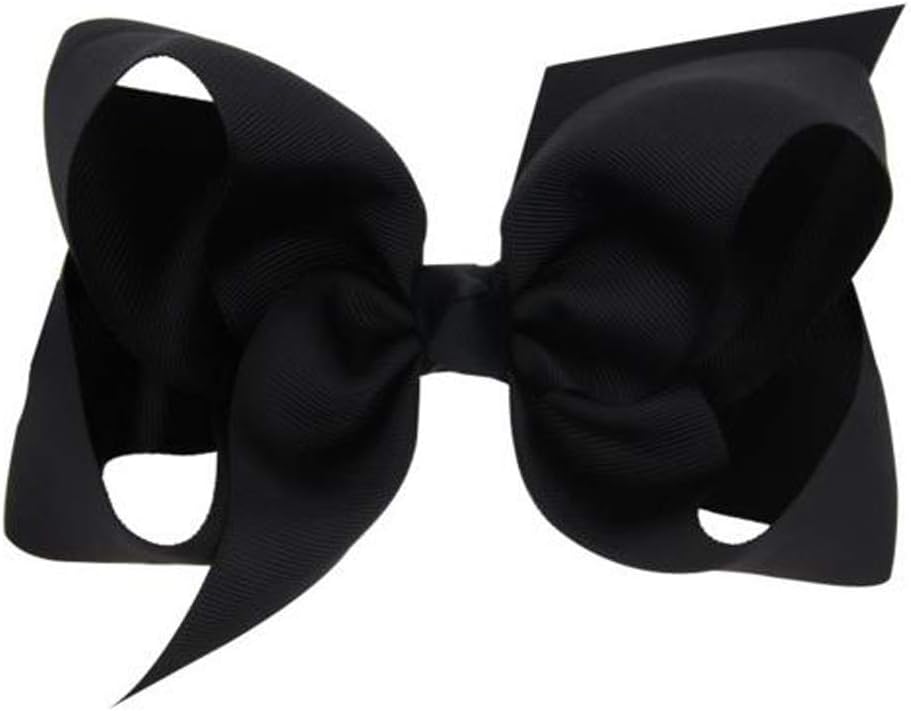 Hair Clips Boutique Hair Bows Alligator Clip for Women Girl Hairpin 6 Inch TSFJ02 (Black)