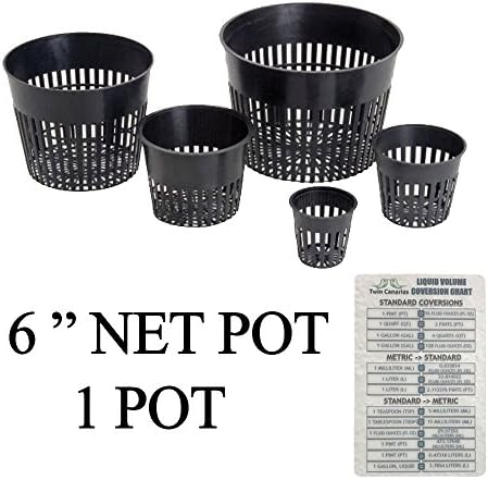 Hydroponic Net Cup Pots + Twin Canaries Chart - 6” Net Pot – 1 Pot