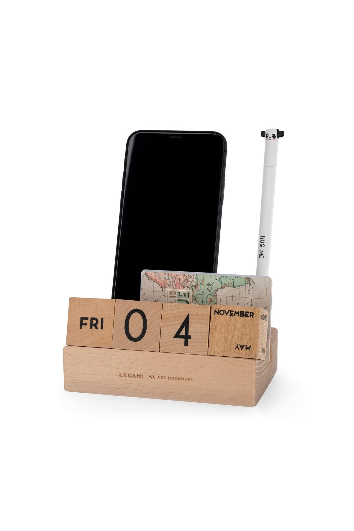 Bonne idée cadeau Wooden Desk Calendar and Organiser