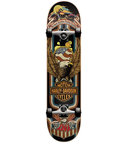 Darkstar Harley Davidson Eagle Complete Skateboard, Black, F