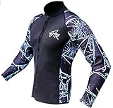 NatyFly Wetsuit Jacket Long Sleeve Neoprene Wetsuits Top For Men/Women (Blue-Neoprene, 3X-Large)
