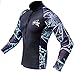 NatyFly Wetsuit Jacket Long Sleeve Neoprene Wetsuits Top For Men/Women (Blue-Neoprene, 3X-Large)