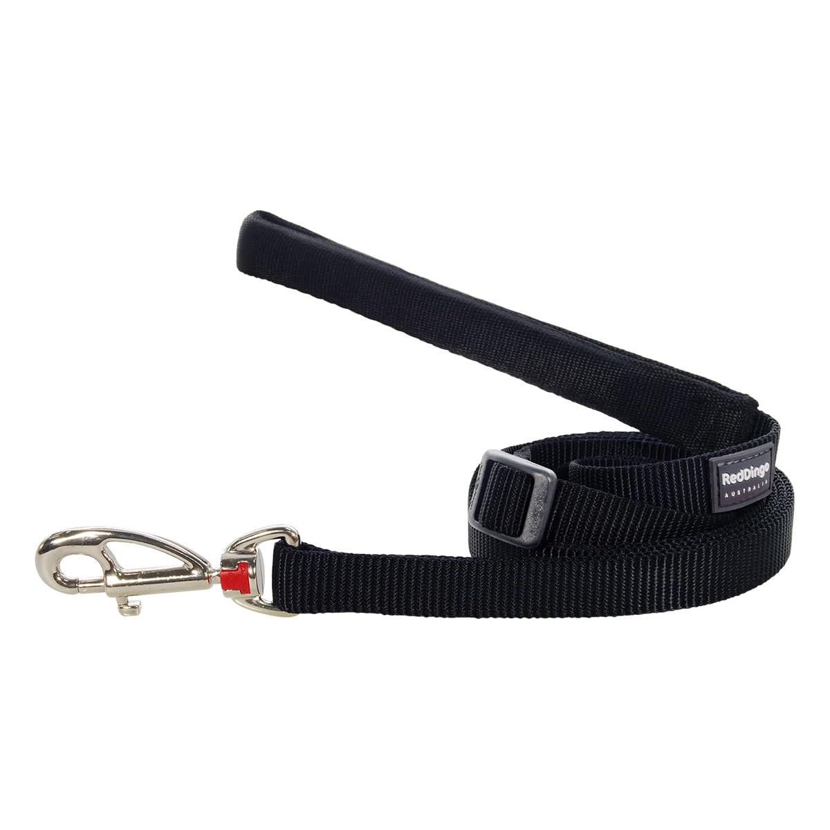 Red Dingo Padded Handle Dog Lead 1.8m Plain, Black, Small 15mm — image 1