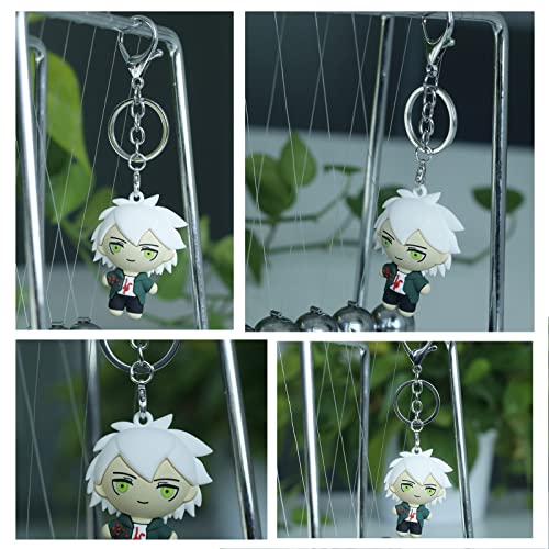 Nagito Komaeda Keychain 3D Nagito Keyring Anime Collectible Figure Toys Accessories for Kids Birthday Gifts 6cm/ 2.36in