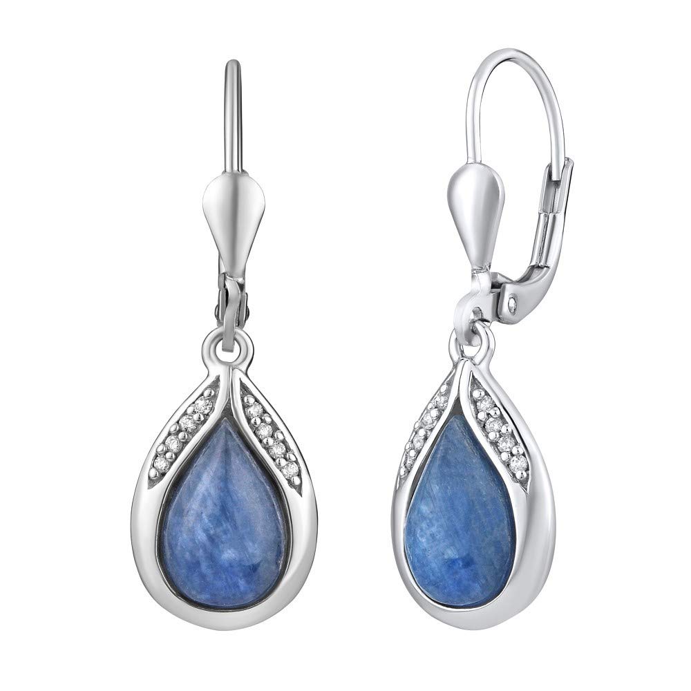SILVEGO - JST13327KE - Women 925 Sterling Silver Earrings with Natural Blue Kyanite