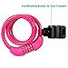 Titanker Bike Lock, 4ft Security Resettable Combination Coiling Bike Cable Locks with Mounting Bracket, 1/2 Inch Diameter (Pink)thumb 1