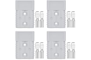 ZEHGCH Battery Connector, 175Amp 600V Quick Connect Wire Connector Plug Kit for 2-4 Gauge Cables, Battery Quick Disconnect Set for Forklift Motor Winch Trailer Traction System(2AWG 4PCS Gray)