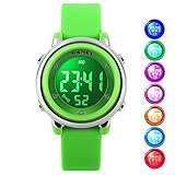 USWAT Children Digital Watch Outdoor Sports Watches Boy Kids Girls LED Alarm Stopwatch Wrist watch Children's Dress Wristwatches Green