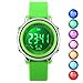 Kid Watch Multi Function 50M Waterproof Sport LED Alarm Stopwatch Digital Child Wristwatch for Boy Girl Green