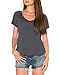 Blooming Jelly Women's Sexy Backless Short Sleeve Top Back Knot Casual Shirt Tee, Grey, Medium