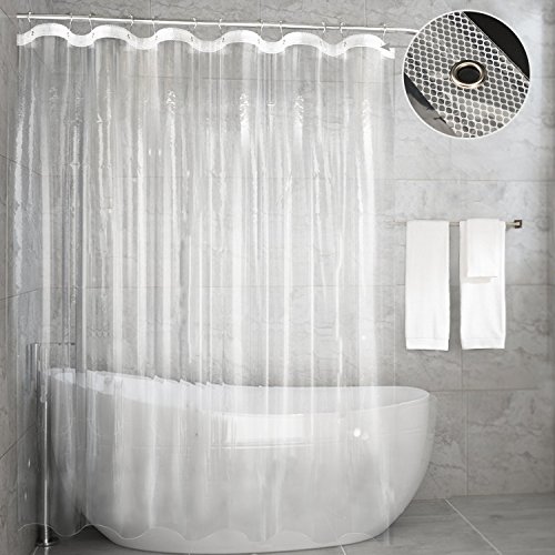 Shower Curtain Liner, Feagar Mold&Mildew Resistant Waterproof Anti-bacterial 72x72 Inch PVC Free, Non Toxic,Eco-Friendly,Odorless Bathroom Set for Bath tub or Shower Stall (Clear Transparent Enhanced) - Thumbnail 7