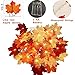 4 Pack Fall Decor Fall Garland with Lights Halloween Fall Decorations for Home, Total 40Ft 80LED Enlarged Maples Leaves Garland Fall Lights Battery Operated Thanksgiving Decor Indoor Outdoor Christmas