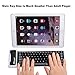 Yuzihan Roll up Mini Bluetooth Keyboard for Pad Tablets Phones Portable Silicone Rollup Waterproof Flexible Keyboard Black