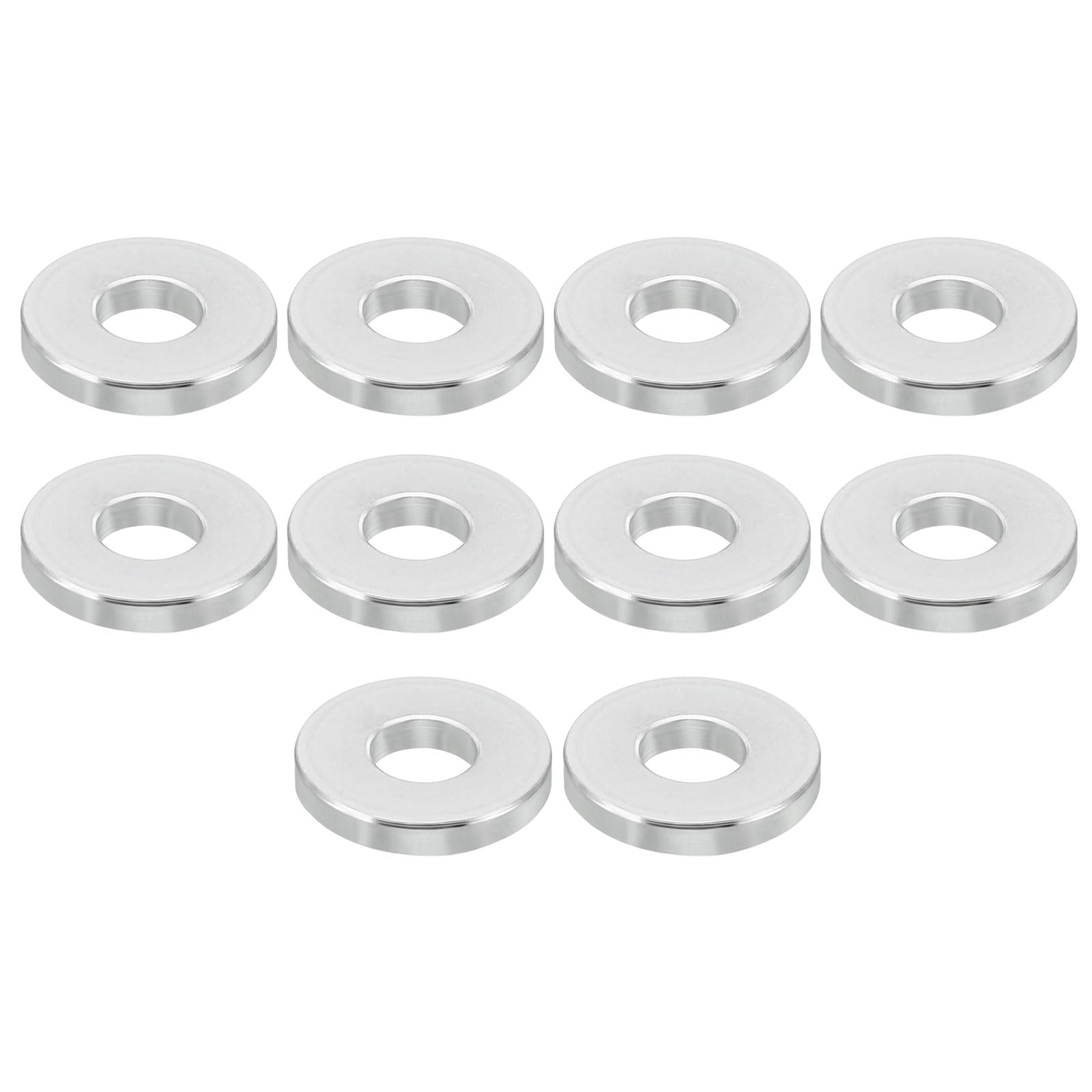 PATIKIL M6 Aluminum Spacers, 10 Pcs Metal Spacer Aluminum 6.2mm ID x 15mm OD x 2.5mm L Aluminum Spacer Screw Standoff Round for 1/4" or M6 Screw Bolts