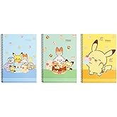 Pikachu 3 Pack 6 x 8 Inches Mini Unlined Blank Spiral Notebook, 30 Sheets Per Notebook