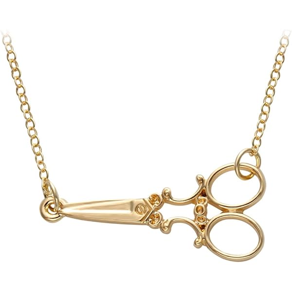 Cykdohy Punk Scissors Pendant Necklace For Women Men Unique Dainty Hair Stylist Two Scissor 3D Charm Choker Necklaces Tiny Adjustable Chain Vintage Steampunk Fashion Jewelry Tailor Seamstress