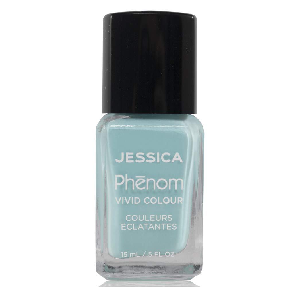 JESSICA Phēnom Vivid Colour Nail Polish | Long Lasting Gel Effect Nail Polish, 10-Day Chip-Free Gel-Like Shine | Pigmented Shades, No Lamp Needed | Celestial Blue | 14 ml