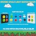 Arcade Light Switch Plate Cover, (White/Red,Blue,Green,Yellow) Double Switch, 2-Gang Standard Size Rocker Wall Plate, Game Room Decorator, Kid Bedroom Wallplate, Faceplate Replacement
