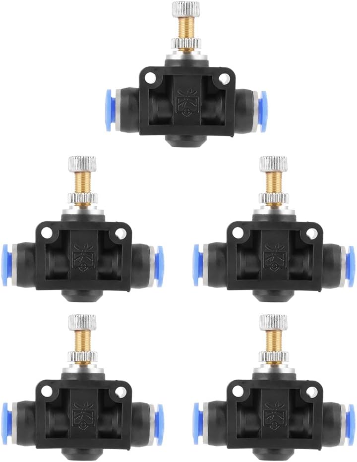 FTVOGUE 10 pcs Pneumatic Flow Speed Valves 6mm Pneumatic Quick Controller Quick-Connect Pipe Throttle Valve Push Air Flow Control Valve