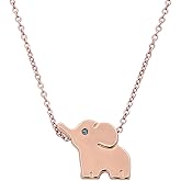 ELBLUVF 18k Plated Stainless Steel Gold Rose Gold Plated Zircon Stone Elephant Animal Necklace For Women Jewelry