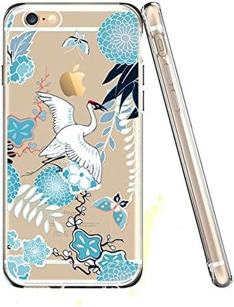 Ecarer iPhone 6, iPhone 6S Case, iPhone 6 Case Clear Hybrid Case [One Piece] TPU Bumper +Hard PC Back Cover Protective Case for iPhone 6s/iPhone 6 (Japanese Crane)