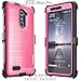 COVRWARE [Iron Tank] case Compatible with ZTE ZMAX PRO/ZTE Carry, with Built-in [Screen Protector] Full-Body Rugged Holster Armor Case [Brushed Metal Texture Design][Belt Clip][Kickstand], Pink