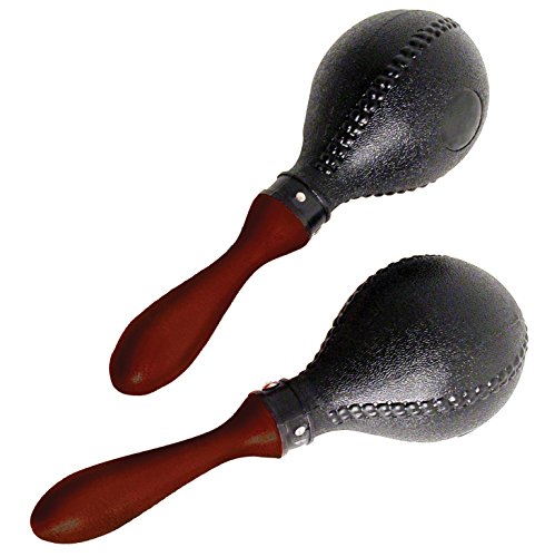 Performance Plus LP288 Latin Rhythm Black Maracas with Hard Rock Wood Handles