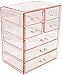 Sorbus Acrylic Makeup Organizer - Organization and Storage Case for Cosmetics Make Up & Jewelry - Big Clear Makeup Organizer for Vanity, Bathroom, College Dorm, Closet, Desk (3 Large, 4 Small Drawers)