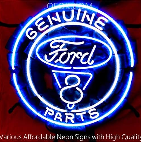 OEOK Genuine Ford V8 Parts Real Glass Neon Sign Beer Bar Pub Light Handmade Virtual Artwork Room Wall Home Decor