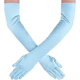 Uintoon Long Opera Gloves for Women 1920s Satin Tea Party Elbow Length Glove Costume Stretchy Gloves for Wedding, Cosplay