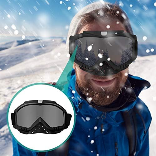 Black anti-fog goggles for biking, designed for comfort and durability.