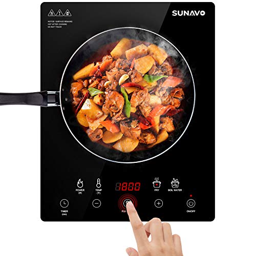 SUNAVO Portable Induction Cooktop, 1800W Sensor Touch Multifunction Induction Burner, 15 Temperature Power Setting CB-I11A