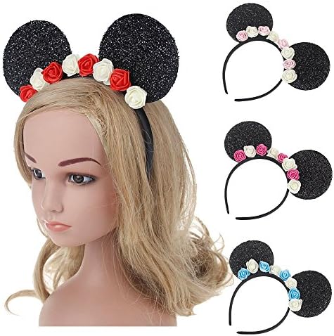 4pcs Ears Headbands Kids Girls Child Happy Birthday Party Costume Hairband with Flowers